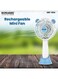 Sonashi 4 Inch Rechargeable Mini Fan With 2 Speeds, Handheld And Portable Design, Continuous Working Of 1.5 Hours(High), 3 Hours(Low), 5V Usb Charge SRF-004 Blue/White