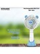 Sonashi 4 Inch Rechargeable Mini Fan With 2 Speeds, Handheld And Portable Design, Continuous Working Of 1.5 Hours(High), 3 Hours(Low), 5V Usb Charge SRF-004 Blue/White