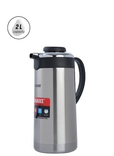 Sonashi 2.L Vacuum Flask for Hot And Cold Beverages High Quality Stainless Steel Body with Double Wall Insulation Unbreakable Flasks with Big Mouth SVF-2000 Silver/Black