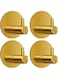 HASTHIP&reg; 4pcs Wall Hooks Self Adhesive Wardrobe Hooks Bag Hooks Hat Hooks Minimalism Golden Stainless Steel Utility Hooks for Bathroom, Bedroom, Kitchen, Door Back, 0.5 inches Round Wall Hooks
