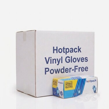 Hotpack   Powder-Free Nitrile Gloves Medium 1,000 Gloves,100 Gloves per Box,Pack of 10,Disposables