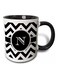 Black And White Chevron Monogram Initial N Mug Multicolour