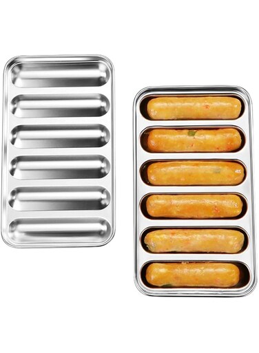 FDTY Sausage Mold, Homemade Hot Dog Mold 304 Stainless Steel with Cover Design, Baked Ham Sausage Box Tool for Oven, Steamer, Dishwasher, Refrigerator