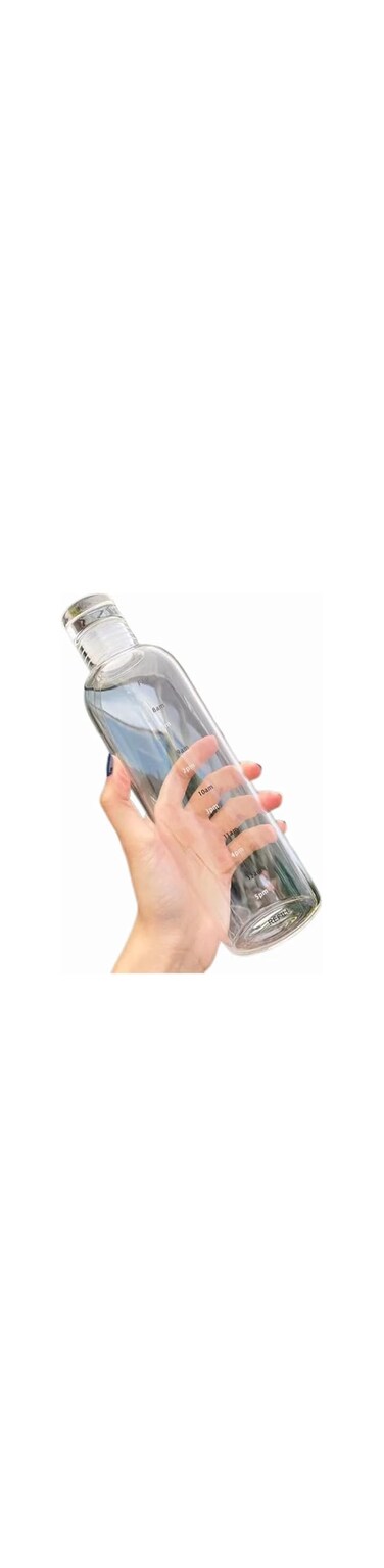 DIALFA Leak-Proof BPA-Free Water Bottle with Time Marker, Large Capacity Plastics Drink Bottle for Office, Gym, Outdoor Sports (500 ml, clear)