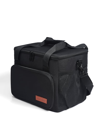 VIEW Large Lunch Bag Picnic Bag Insulated Lunch Box Soft Cooler Cooling Tote for Adult Men Women Black-Store 12 Cans Of Soda (15L/30cm*23cm*23cm)