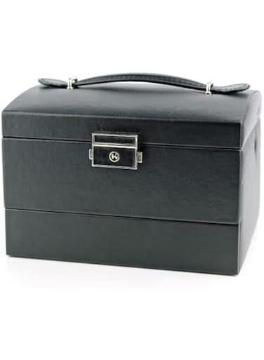 TOPNPEKO Jewelry Organizer Large 3 Layers Multi-Functional Jewelry Storage Box with Drawer Mirror,Jewelry Storage Organizer Jewelry Case for Earring, Ring, Necklace, Bracelets (Black)