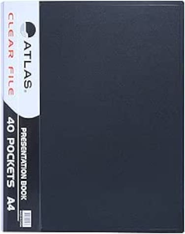 Atlas ATCL011 Clear File Presentation Book (A4,40 Pockets, Grey)