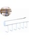 SOLDOUT 6 Hooks Stainless Steel Cupboard Hanging Hook Rack Holder Hooks Door Bathroom Kitchen Cabinet Draw Bedroom Towel Hanger (White, 26x6.5x2.2cm)
