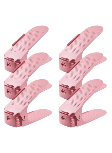 Shoe Slots Organizer Shoe Stacker,Pink