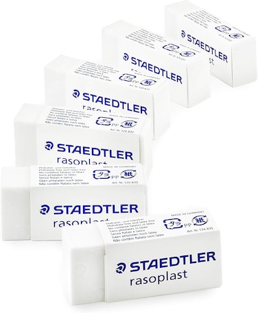 Staedtler Rasoplast MINI Rubber Erasers - White - Pack of 6-526 B30