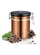 Stainless Steel Airtight Canister Coffee Bean Canister Gold 18x9x9cm