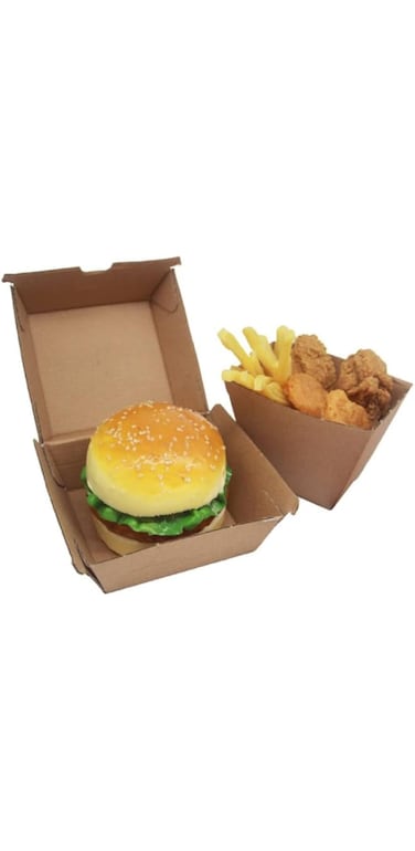 SNH Packing Endura Burger Box, Hamburger To Go Box, Disposable Take Out Container - Kraft Brown 12 Pieces.