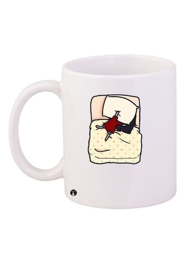 Cartoon Printed Coffee Mug White/Beige/Brown