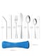 8PCS Camping Cutlery Utensils, Camping Outdoor Utensils, Portable Travel tableware, Stainless Steel Lightweight Cutlery Set, Fork, Spoon, Tea Spoon, Knife, Metal Straws and Brush