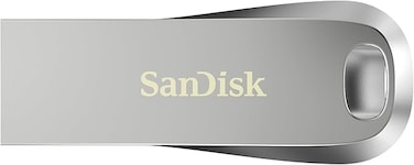 SanDisk Ultra Luxe USB 3.2 Gen 1 Flash Drive, Silver, SDCZ74-128G-G46