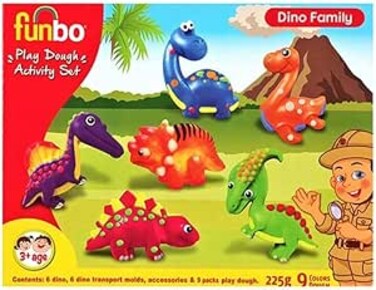 Funbo Play Dough Dino Family Activity Set Multicolor