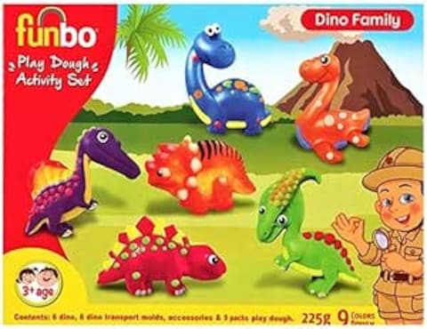 Funbo Play Dough Dino Family Activity Set Multicolor