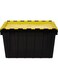 Plastic Utility Storage Box With Dual Flap Lids 55 Liters Yellow Black IFHHST372KY Utility Storage Box 55 Liters Black / Yellow 55.0Liters