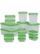 ProTuning PRUTA Food Container Set of 17 Transparent Green