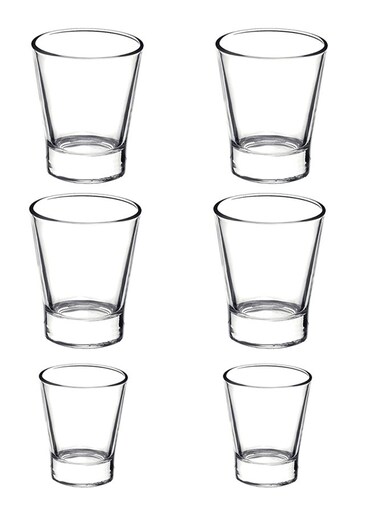 Rocco 6-Piece Caffeino Espresso Shot Glass Set Clear