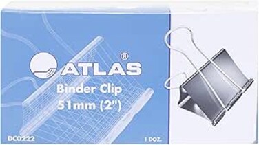 Atlas Binder Clips - 51 Mm - 12 Pieces, Black - Clip005