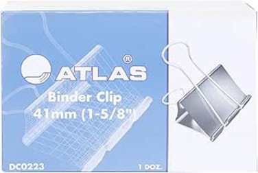 Atlas Binder Clips - 41 Mm - 12 Pieces, Black - Clip004