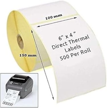 Thermal Shipping Labels 4x6in Shipping Package Thermal Printer All-Purpose Label Paper Sticker Self-adhesive Waterproof Oil-Proof Anti-scratch Suitable 100x150 500PCS/Roll