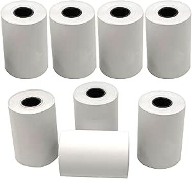 Atlas Thermal Paper Rolls for Credit Card - 57x40mm White Thermal Paper (Pack of 8 Rolls)