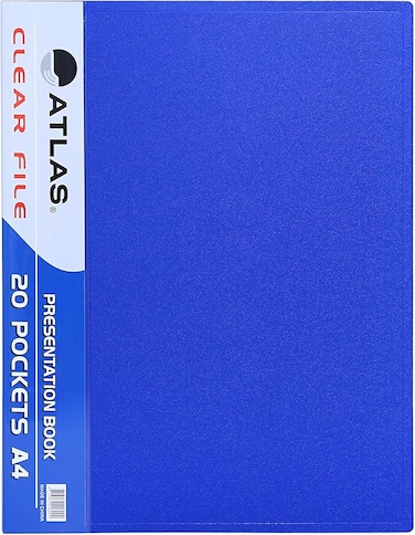 Atlas Clear File Presentation Book, A4-20 Pockets, Green - ATCL003