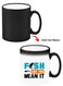 Color Changing Heat Sensitive Ceramic Mug, Image Revealed When HOT Liquid is Added! Fish like u mean it Black