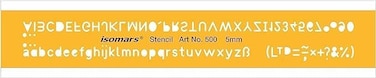 Technoart Lettering Guide Drawing Template Stencil, 5 mm Size