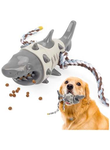 Coolplay Dog Chew Toys for Aggressive Chewers, Toothbrush Stick Teeth Clean Tough Dog Toy for Large Medium Breed Dog, Pet Toy Shark Shape