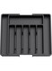 ALMEKAQUZ Silverware Drawer Organizer, Expandable Utensil Tray for Kitchen, Adjustable Flatware and Cutlery Holder, Compact Plastic Storage for Spoons Forks Knives, Large (Black)
