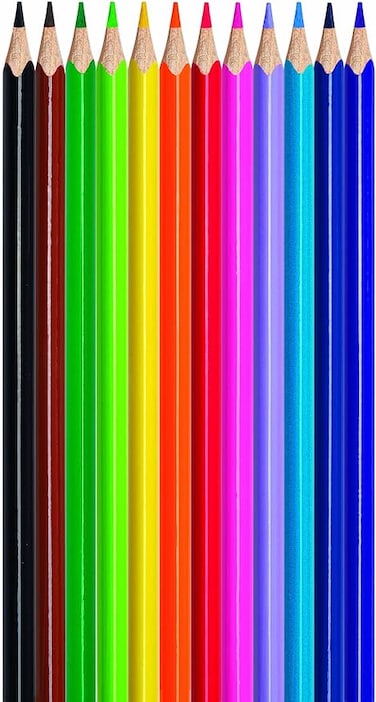 Maped Helix USA Maped Color'Peps Triangular Colored Pencils &amp; Vivo Pencil Sharpener, Assorted Colors, Pack Of 13 (183213)