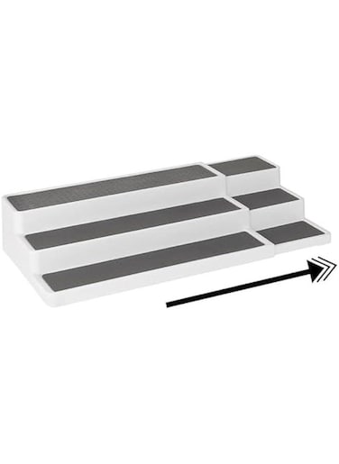 Expandable 3-Tier Spice Rack Modern Design Waterproof and Non Skid Shelf Kitchen Organizer for Pantry Cabinet or Countertop