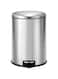 EKO 5L Pedal Bin Serene - Silver   Compact Round Step Bin with Soft-Close Lid   Fingerprint-Resistant Finish   Removable Inner Liner   Bag Stabilizer