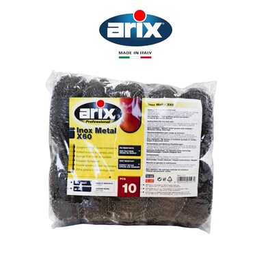Arix Professional Inox 10-pcs Metal X60 Stainless Steel Knitted Scourer &ndash; Heavy-Duty Cleaning