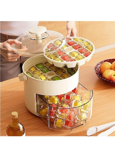 CHIC Ice Cube Tray with Lid and Bin, Mini Ice Trays for Freezer with Ice Container Box, 40 PCS Ice Cube Mold with Ice Scoop for Whiskey, Cocktail, Tea, Coffee and DIY