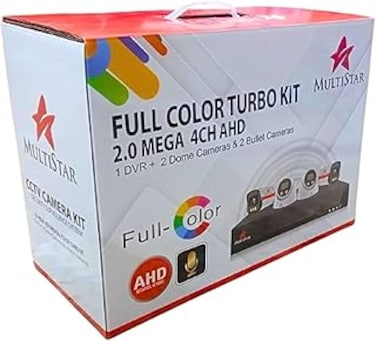 CCTV Camera Kit Security Surveilence System 2.0 Mega 4 Chanel AHD full Color Turbo Kit 1DVR+2Dome Cameras and 2Bullet Cameras