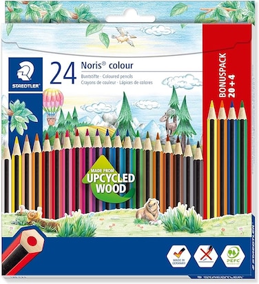 STAEDTLER 185 C24P Noris Colour Pencils - Assorted Colours (Pack of 20 + 4 FREE)