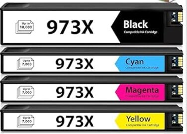 Compatible cartridges for 973X Black + 973X Colour 973XL Printer Cartridge PAGEWIDE PRO 477DW 577DW 452DW 477DN 452DN 577Z