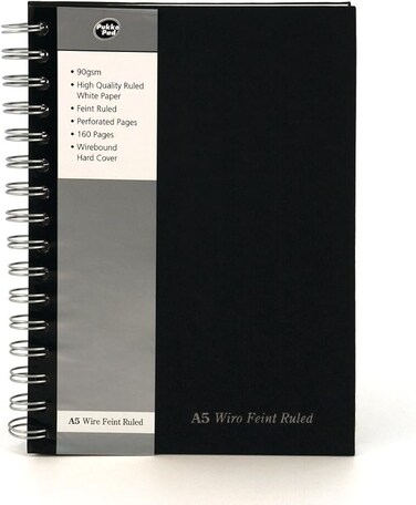 Pukka Pad, Black Wirebound Pad A5
