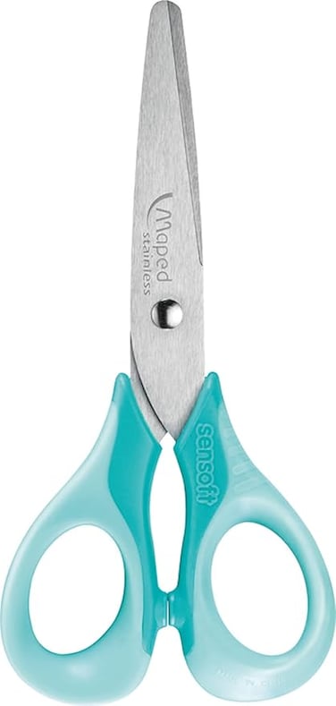 Maped - School and craft scissors Sensoft Pastel 13 cm, rounded tip, flexible and ergonomic handles - lilac, assorted