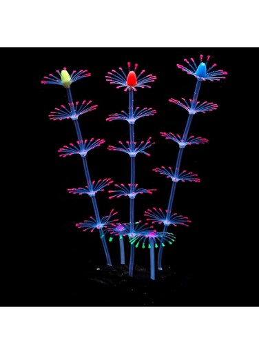 Uniclife (Pink) - Strip Coral Plant Ornament Glowing Effect Silicone Artificial Decoration for Fish Tank, Aquarium Landscape
