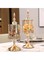 VAODO 2 Pack Glass Candy Jars with Lids, Light Luxury Crystal Storage Jars, Retro Clear Apothecary Jars, for Candy Buffet, Wedding Home Kitchen Countertop Accessories Decorative, Gold, Large + Small