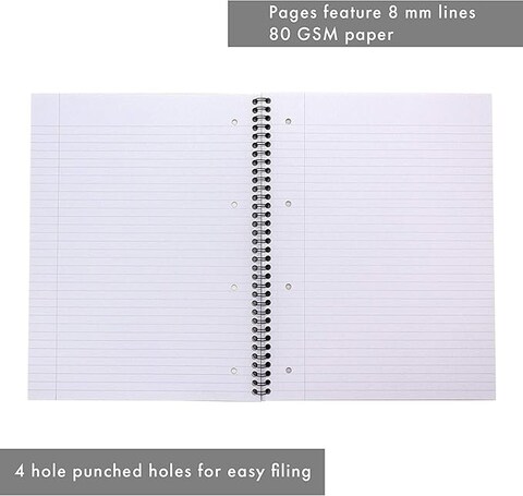 Pukka Pad, Easy-Riter A4 Notebook 3-Pack &ndash; Twin Wirebinding with 150 Pages of 80GSM Paper, Perforated Edges, and 4 Hole-Punch Compatibility &ndash; 29.3 x 27cm
