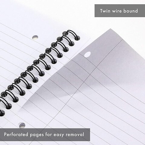 Pukka Pad, Easy-Riter A4 Notebook 3-Pack &ndash; Twin Wirebinding with 150 Pages of 80GSM Paper, Perforated Edges, and 4 Hole-Punch Compatibility &ndash; 29.3 x 27cm