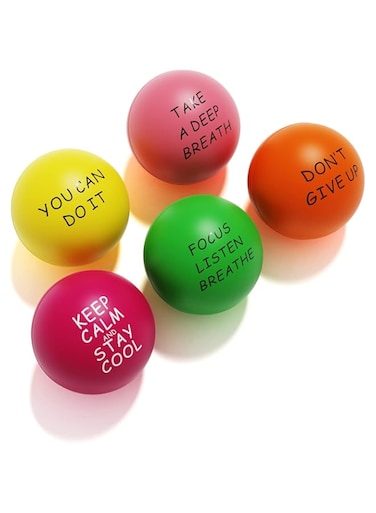 JEWJIO Motivational Stress Balls for Adults &amp; Kids - Funny Stress Relief Squishy Balls for Anxiety, Anger Management, Hand Exercise &amp; Mental Health Awareness - 6.3cm PU Foam Squeeze Balls