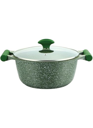 Prestige Essentials 32cm Casserole w/lid Granite Non-Stick Aluminium Green PR81113