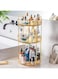 EPEDIC Rotating cosmetic storage box dressing table rack skin care product storage rack multi-layer storage tray toilet bathroom storage shelf (Three layers, light yellow)